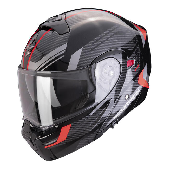 Caschi Modulari Nero/rosso Scorpion